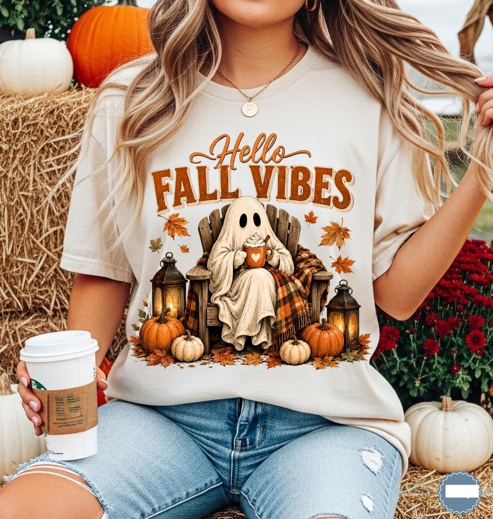 Fall Ghost Shirt, Halloween Coffee Shirt
